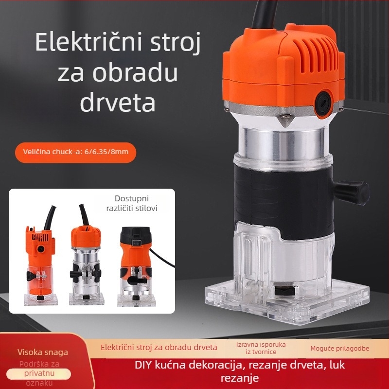 Frez za drvo s bezkomutatornim motorom od čistog bakra, 220V, napajanje iz utičnice, serija Stroj za obradu drveta