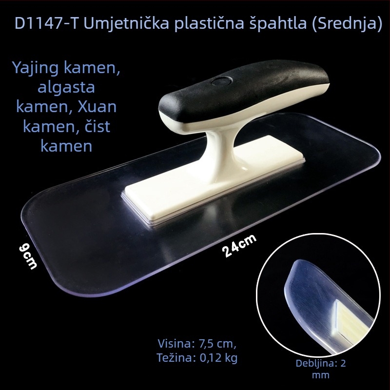 Plastična umjetnička prozirna špatula za struganje boje – ravni nož; Marka High class; Model Flat knife; Materijal Plastika; Primjena Struganje boje