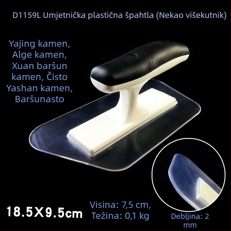 Plastična umjetnička prozirna špatula za struganje boje – ravni nož; Marka High class; Model Flat knife; Materijal Plastika; Primjena Struganje boje