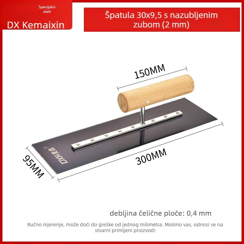 Kemaixin epoks podna špatula s zubom, čelična oštrica za žbukanje
