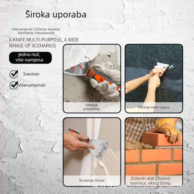 Špachtla za kit od nehrđajućeg čelika, ultra debela, s oglednim završnim slojem, Eagle Shield, model Putty Knife