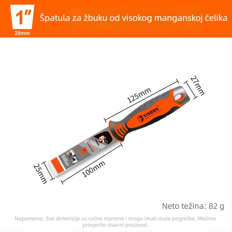 Špachtla za kit od nehrđajućeg čelika, ultra debela, s oglednim završnim slojem, Eagle Shield, model Putty Knife