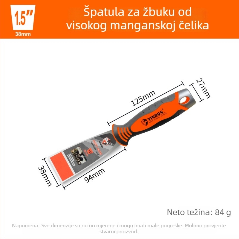 Špachtla za kit od nehrđajućeg čelika, ultra debela, s oglednim završnim slojem, Eagle Shield, model Putty Knife
