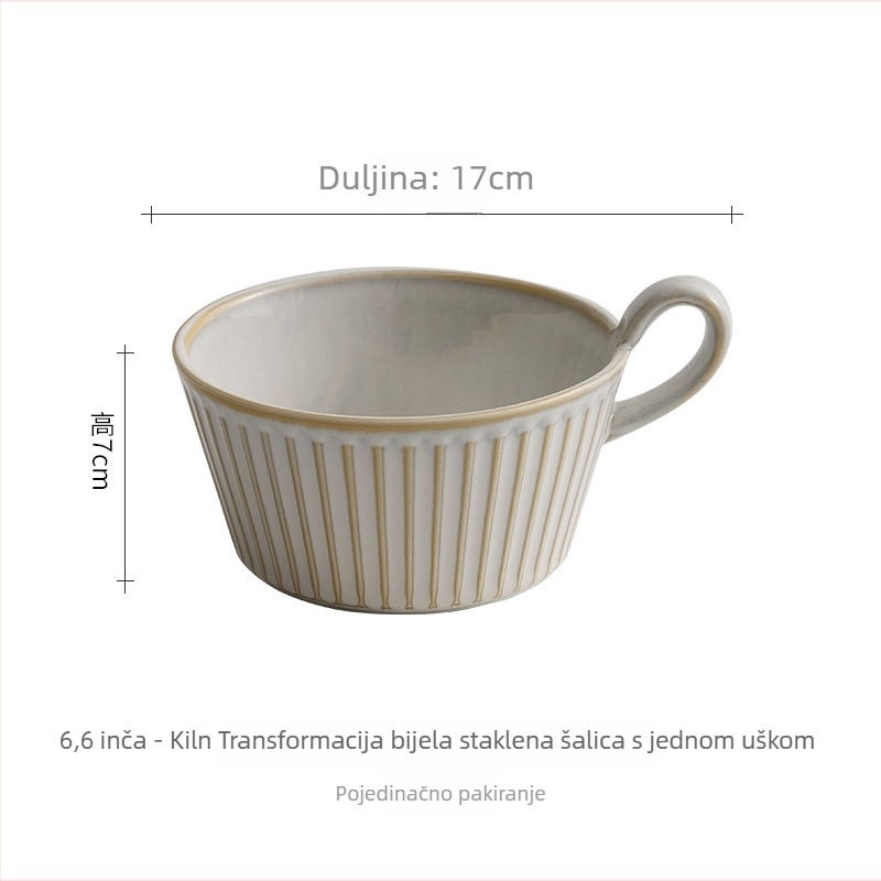 YOGEHOME porcelinska zdjela s dvostrukim držačima, keramička zdjela s prugastim uzorkom, nordijski stil, okrugli oblik