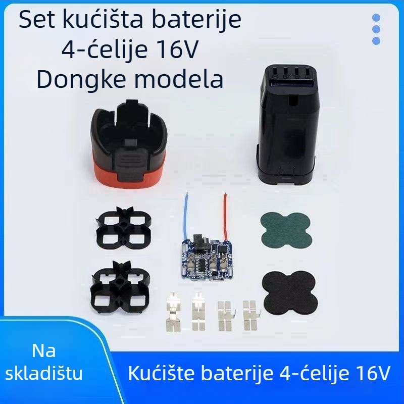 Komplet kućišta baterije i zaštitna ploča za električnu bušilicu; plastično kućište; kompatibilno s 18V/16.8V