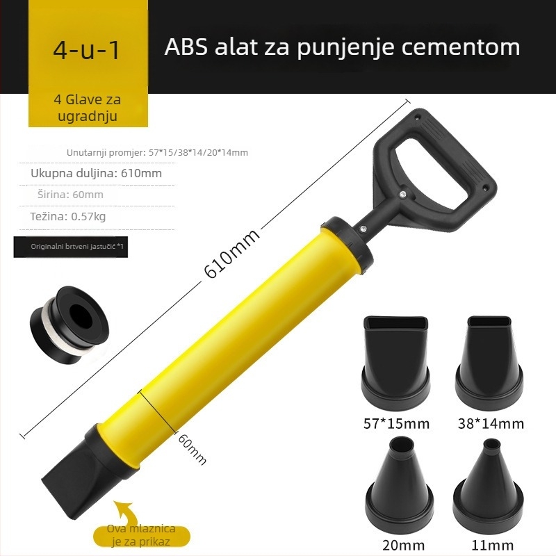 Cementni pištolj za fuge vrata – kompaktni ručni alat za ubrizgavanje morta u fuge