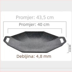 Maifan kamen grill tiganj za kampiranje - osmerokutni oblik, aluminijska legura, prenosni, neprijanjajući, lako se čisti