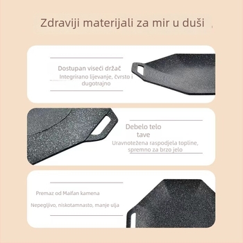Maifan kamen grill tiganj za kampiranje - osmerokutni oblik, aluminijska legura, prenosni, neprijanjajući, lako se čisti