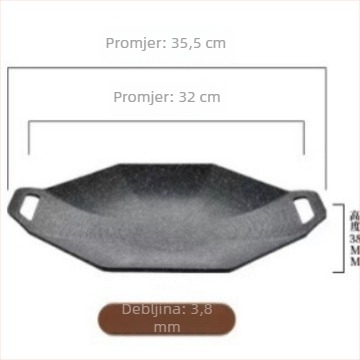 Maifan kamen grill tiganj za kampiranje - osmerokutni oblik, aluminijska legura, prenosni, neprijanjajući, lako se čisti