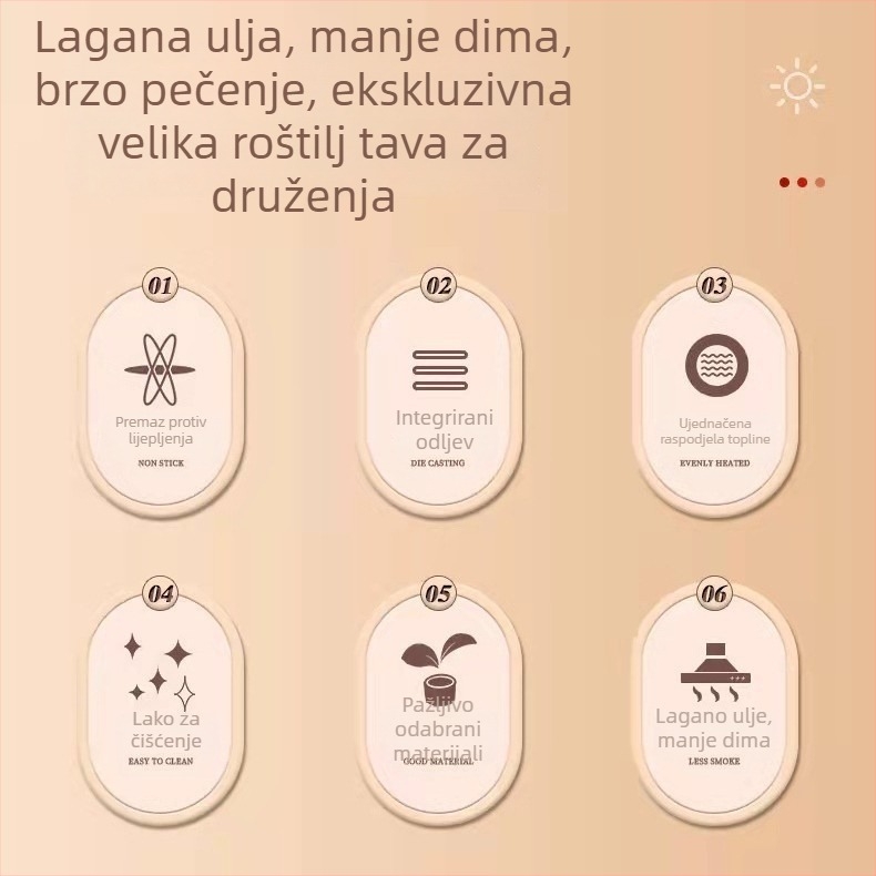 Maifan kamen grill tiganj za kampiranje - osmerokutni oblik, aluminijska legura, prenosni, neprijanjajući, lako se čisti
