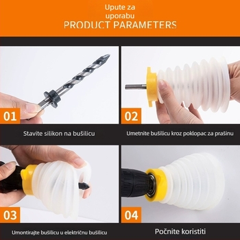 Prozirni štit za prašinu za čekić bušilicu – posuda za prašinu i usisivač prašine (Brand: Neck Strength)