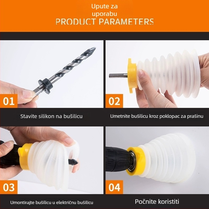 Prozirni štit za prašinu za čekić bušilicu – posuda za prašinu i usisivač prašine (Brand: Neck Strength)
