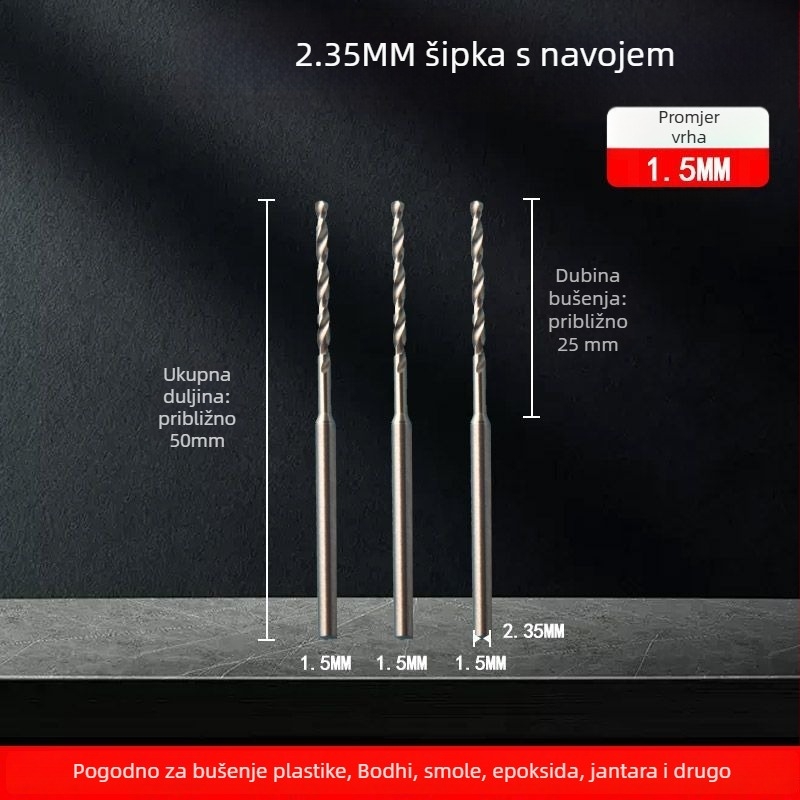 Vijčasti vrtaljka za drvo, produžena duljina, HSS, Unique marka