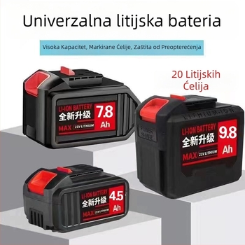 Bežična kutna brusilica, 20-ćelijska baterija velike kapacitete, punjiva litij baterija, Delixi model, baterija u skladu s nacionalnim standardom