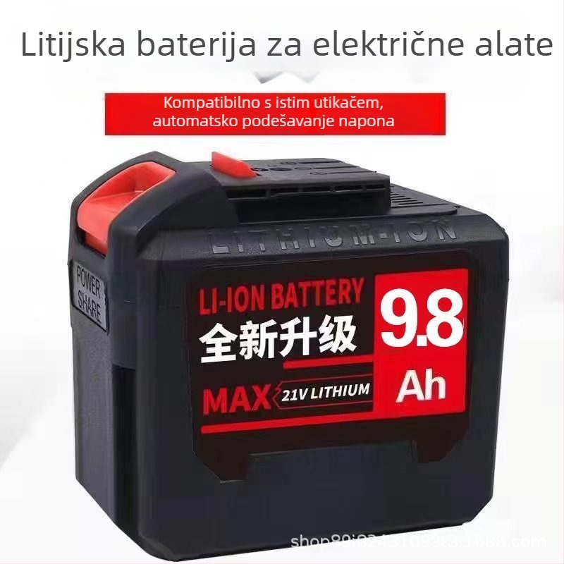 Bežična kutna brusilica, 20-ćelijska baterija velike kapacitete, punjiva litij baterija, Delixi model, baterija u skladu s nacionalnim standardom