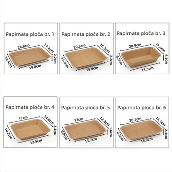 Jednokratna pravokutna pladnja od kraft papira za roštilj