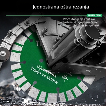 Tuosen dijamantni disk za rezanje pločica, kamena i betona – vruće presovan, sinteriran