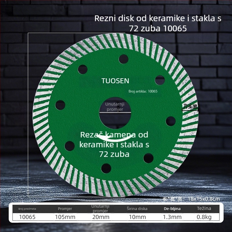 Tuosen dijamantni disk za rezanje pločica, kamena i betona – vruće presovan, sinteriran
