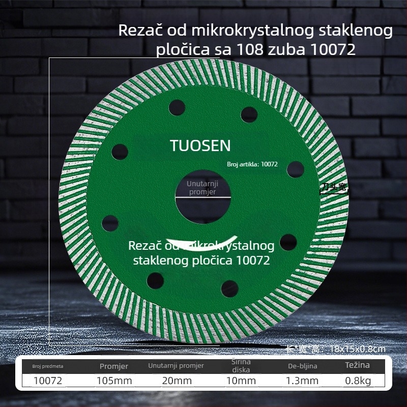 Tuosen dijamantni disk za rezanje pločica, kamena i betona – vruće presovan, sinteriran