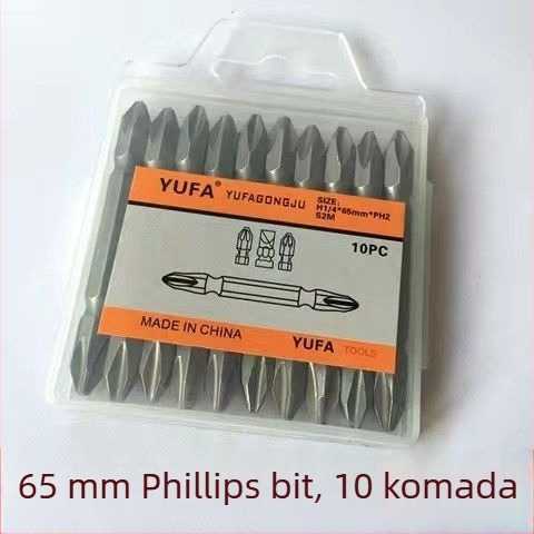 PH2 magnetski Phillips bit za električni odvijač (Phillips oblik; magnetni; kompatibilan s električnim odvijačem; visoka tvrdoća; visoko ugljični čelik)
