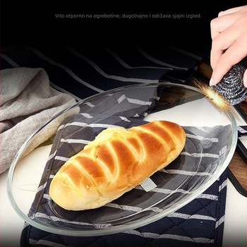 Tanjur od kaljenog stakla – otporan na mikrovalnu, okruglog oblika, moderni minimalistički stil, mogućnost prilagodbe