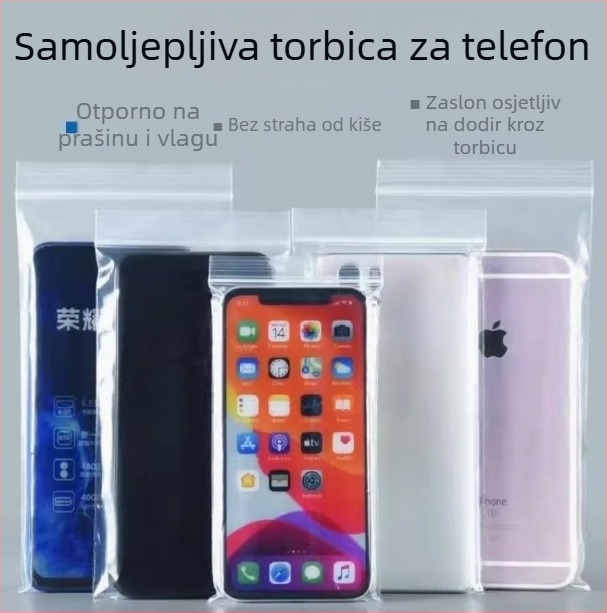 Zhongliang Packaging samouzapečatljiva PE vrećica za dodatke za mobitel — vodootporna i prašinu otporna, jednokratno pakiranje, kompatibilno s dodirnim zaslonom, zatvaranje 10–20 cm