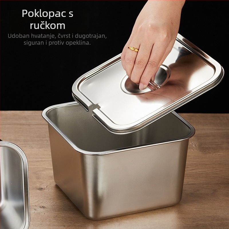 Bočica za začine od nehrđajućeg čelika s poklopcem, debeo i dublji dizajn, za tekuće začine i kuhinjsko skladištenje