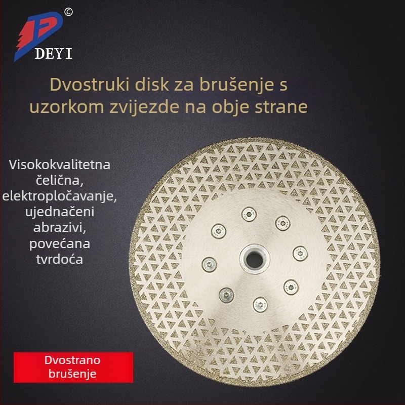 Dijamantni dvostrani brusni disk s M14 prirubom – elektropliran za obradu kamena
