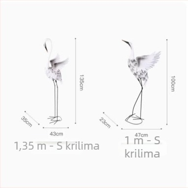 Stojeća skulptura crane, kineskog stila, od željeza, za vanjski vrt i ribnjak pejzažni dekor