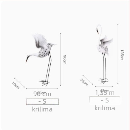 Stojeća skulptura crane, kineskog stila, od željeza, za vanjski vrt i ribnjak pejzažni dekor