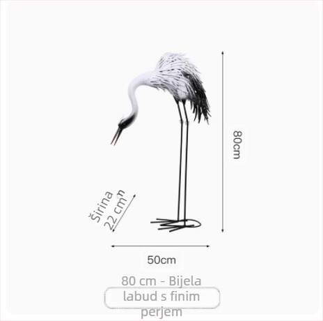 Stojeća skulptura crane, kineskog stila, od željeza, za vanjski vrt i ribnjak pejzažni dekor