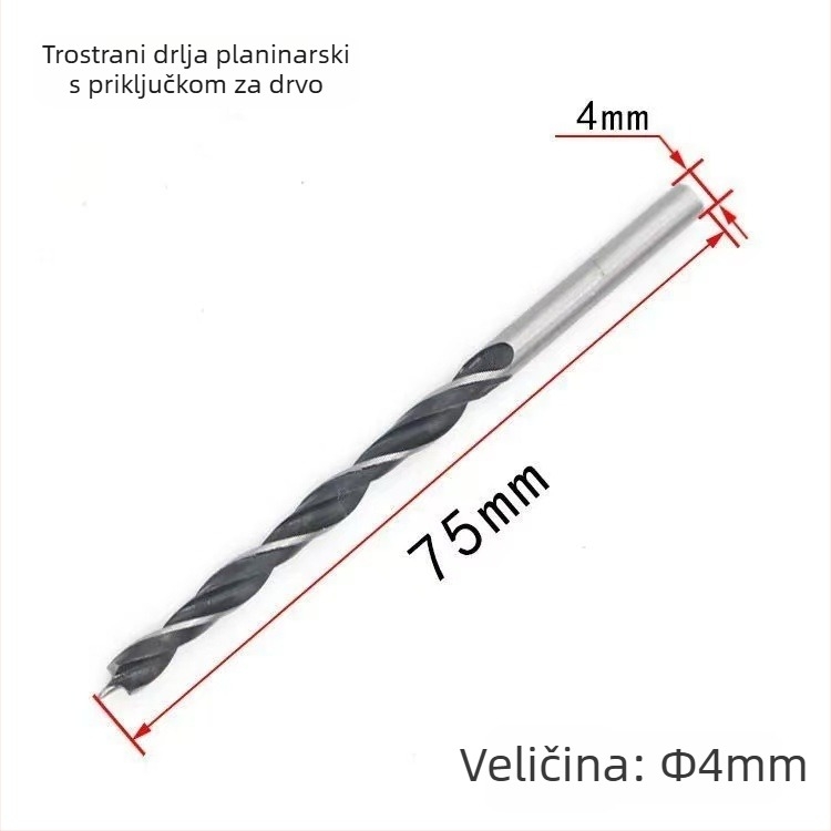 Oster spiralno svrdlo za drvo s tri vrhovi, okrugla drška, za drvo i plast, pozicioniranje bušenja