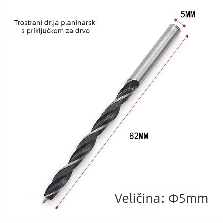 Oster spiralno svrdlo za drvo s tri vrhovi, okrugla drška, za drvo i plast, pozicioniranje bušenja