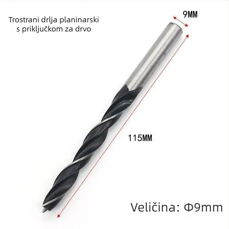 Oster spiralno svrdlo za drvo s tri vrhovi, okrugla drška, za drvo i plast, pozicioniranje bušenja