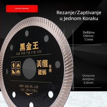 Dijamantni disk za rezanje keramijskih vitrificiranih pločica, alat za fasiranje, mokro i suho rezanje, Haowo