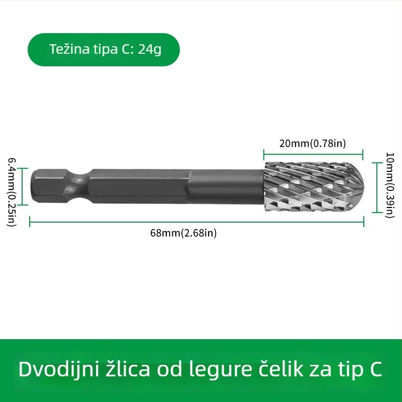 Šesterokutni držač za drvo, marovni bit od legiranog čelika, rotirajući fajl za graviranje, proširivanje, bušenje i brušenje