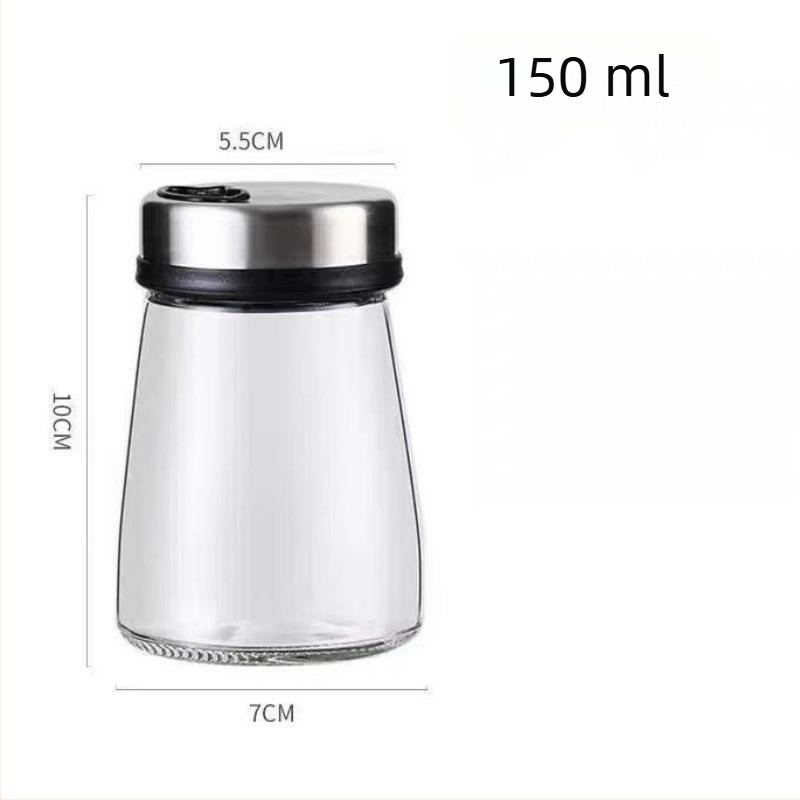 Kvadratna staklena boca za začine s doziranjem, prozirno staklo, mogućnost tiskanja logotipa