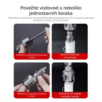 Dane alati za PPR cijevi – integrirani unutarnji i vanjski navoj, set za navojenje za PPR cijevi