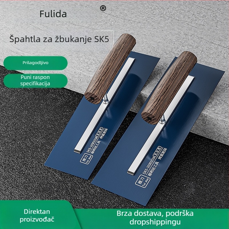 Špatula za gletanje Fulida, SK5 čelik, 0,5 mm, za kućnu dekoraciju i vanjsku izolaciju zidova
