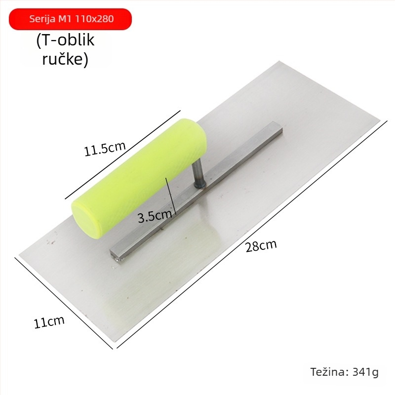 Špatula za žbukanje s plastičnom drškom i željeznom pločom, debljina 0,8 mm, Ye Lao San