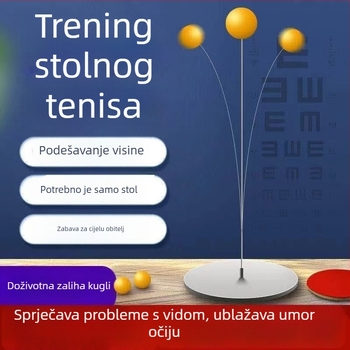 Stolni tenis – samostalni trener s pločom za odbijanje za odrasle – fiksni jednosmjerni mehanizam odbijanja (materijal: svila s cvjetnim uzorkom)