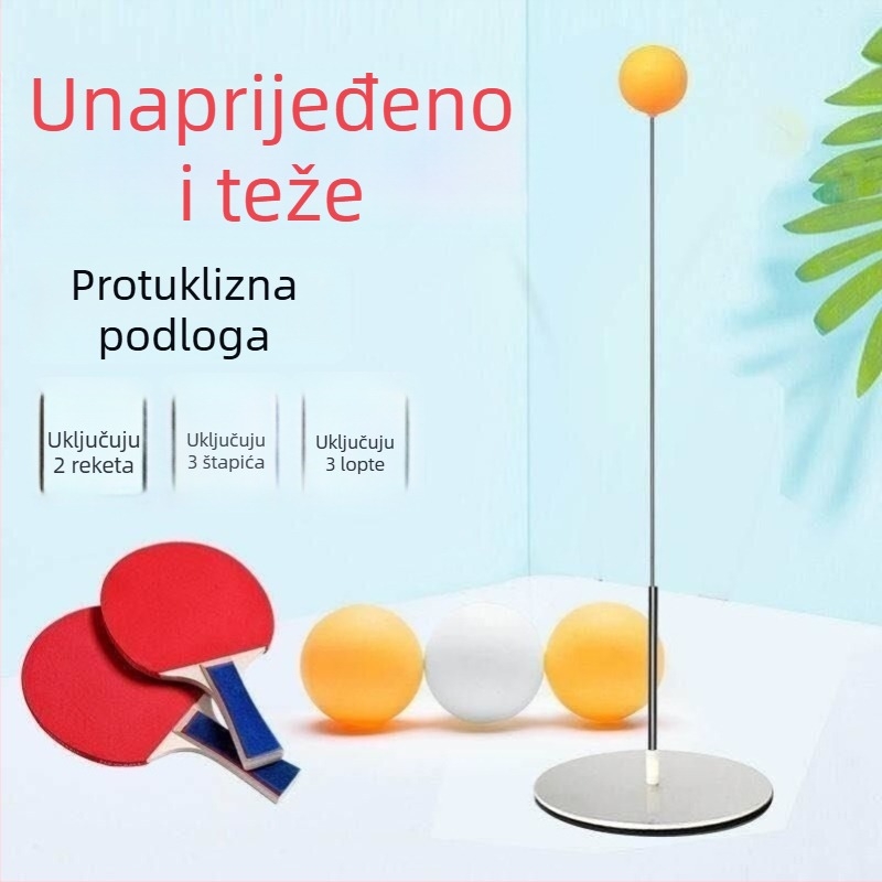 Stolni tenis – samostalni trener s pločom za odbijanje za odrasle – fiksni jednosmjerni mehanizam odbijanja (materijal: svila s cvjetnim uzorkom)