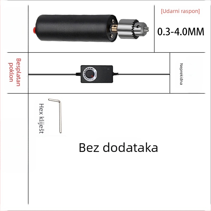 Mini multifunkcionalna električna brusilica za poliranje, rezanje i graviranje s mogućnošću bušenja perli — napajanje AC, 12V