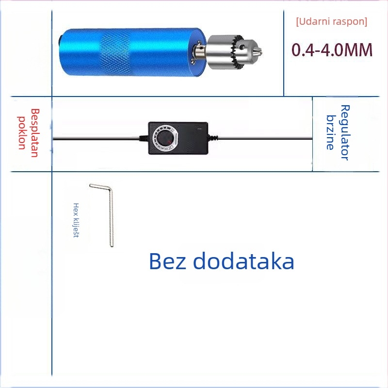 Mini multifunkcionalna električna brusilica za poliranje, rezanje i graviranje s mogućnošću bušenja perli — napajanje AC, 12V