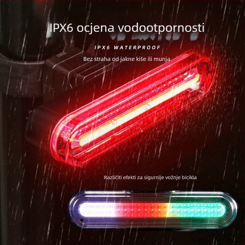 Stražnja svjetiljka za bicikl s bežičnim daljinskim upravljanjem, USB punjenjem, vodootporna LED lampica uz upozorenje pri kočenju
