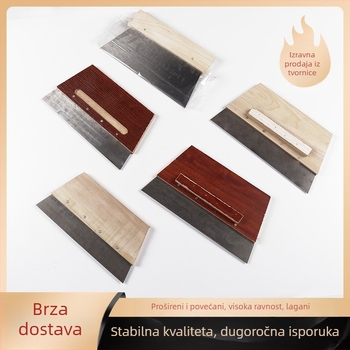 Špahtla za kit s drvenom drškom, oštrica od 60# čelika, namijenjena završnim radovima na površinama, serija: metalne/plastične/gumene špahtle