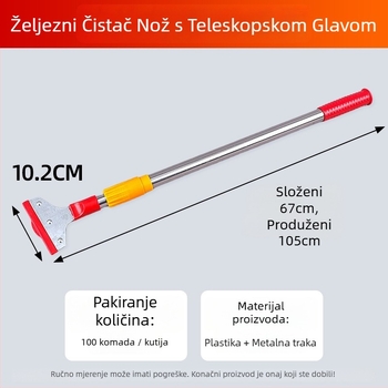Nož za čišćenje s dugačkim drškom, proširivi alat za dekoraciju, špatula za kit za staklene pločice, tip ravnog noža