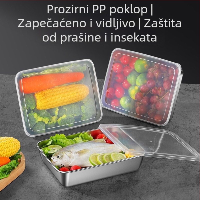 Debljena nehrđajuća čelična četvrtasta ploča s poklopcem – elektrolytički premaz, moderni minimalistički stil, prilagodljivo, za komercijalnu upotrebu