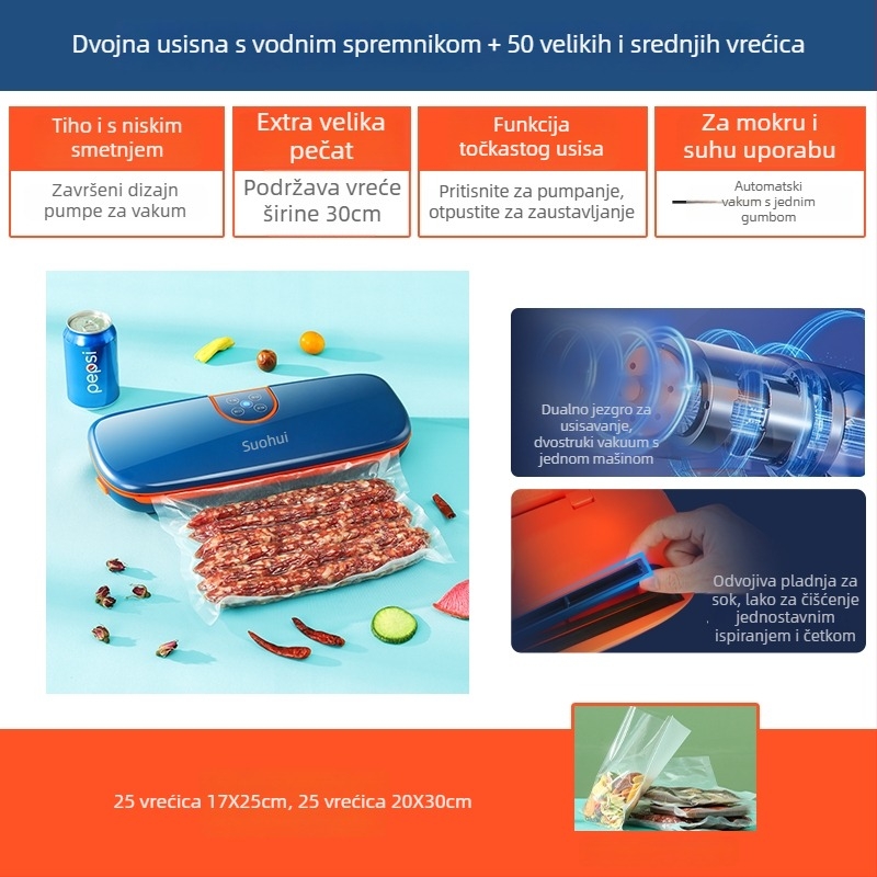 Stroj za vakuumsko pakiranje za kućnu uporabu, model FK-A01; volumen pakiranja 1 m³; marka Other