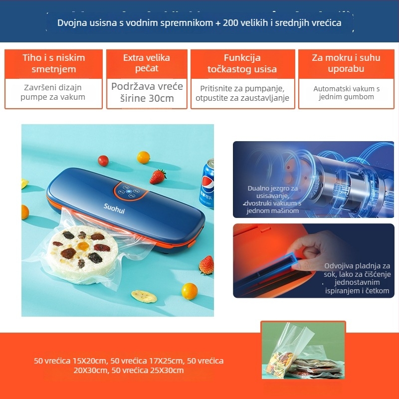 Stroj za vakuumsko pakiranje za kućnu uporabu, model FK-A01; volumen pakiranja 1 m³; marka Other